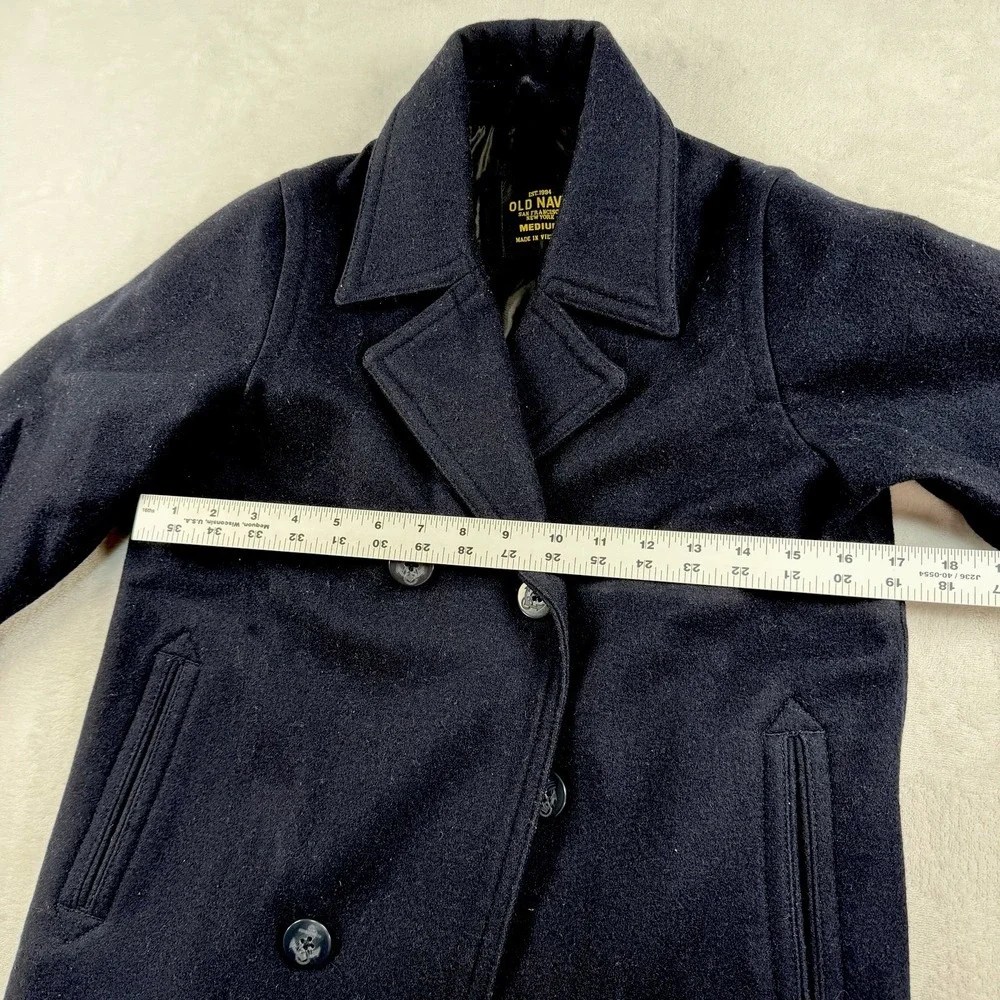 Old Navy Boys PeaCoat Kids Medium Sailor Wool Blend Casual Button Heavy Blue